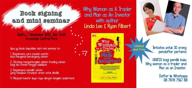 Mini-Seminar-Wanita-Saham-Why-Woman-As-A-Trader-And-Man-as-An-Investor-Linda-Lee-Ryan-Filbert-Gramedia-Central-Park