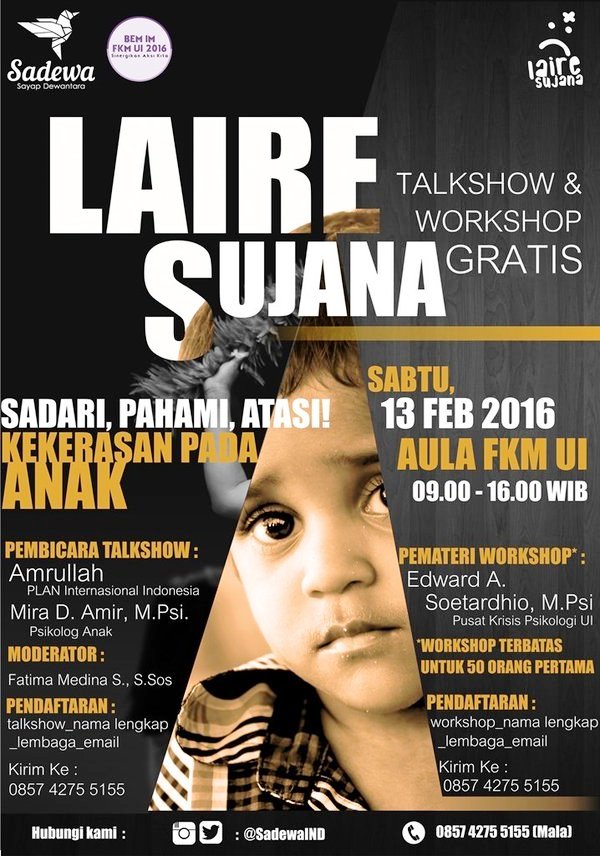 Talkshow-Workshop-Laire-Sujana-Kekerasan-Pada-Anak-FKM-UI-Depok-Februari-2016